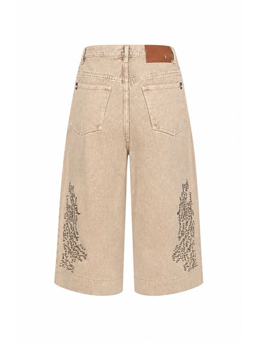 Bermuda in denim beige con ricami Patrizia Pepe | 2P1771 D154B895